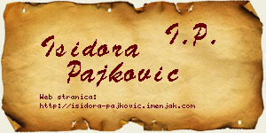 Isidora Pajković vizit kartica